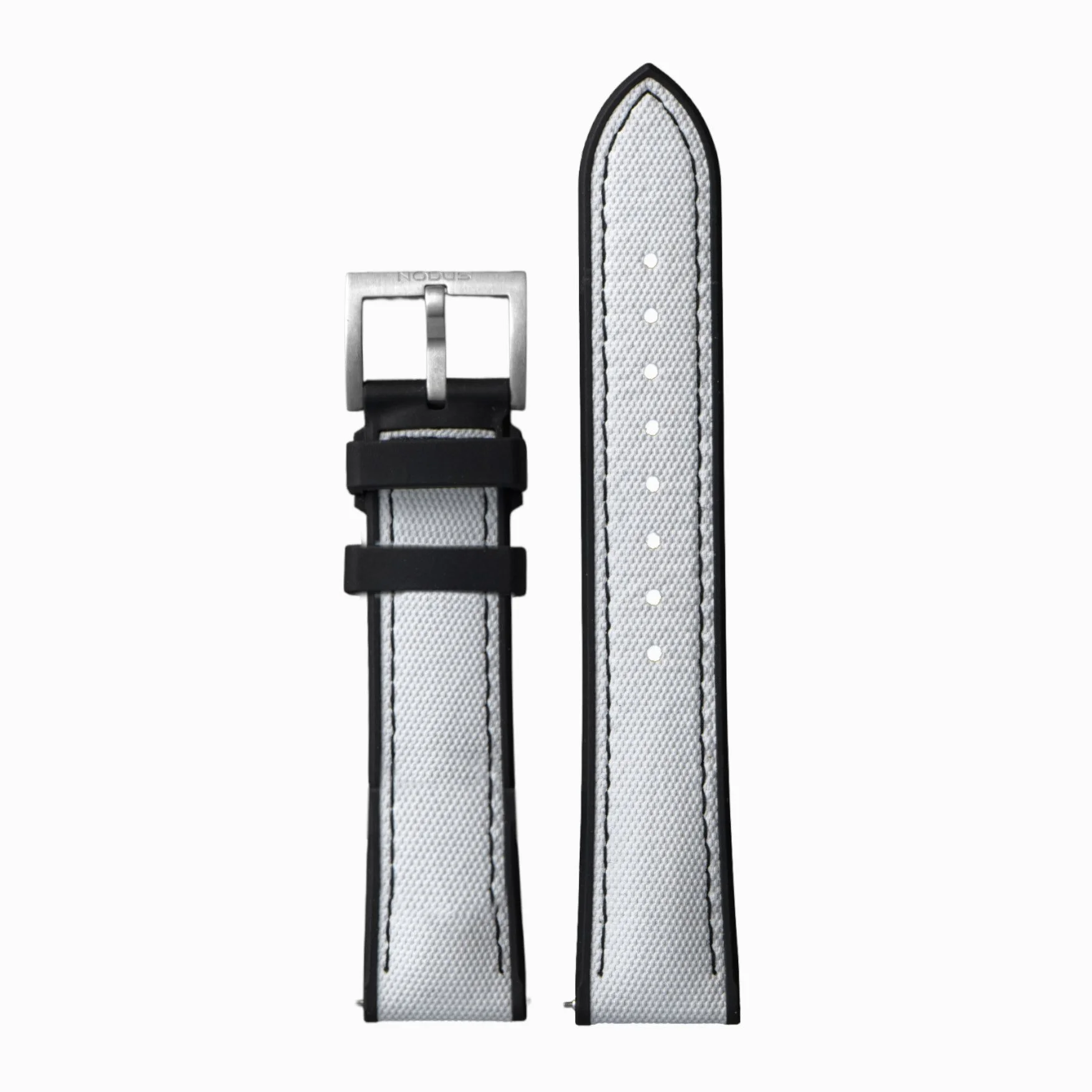 White Hybrid TecTuff® Rubber Strap - 20mm — Nodus Watches